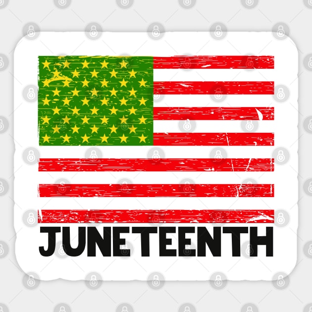 Juneteenth //// Vintage Style Flag #2 Sticker by DankFutura